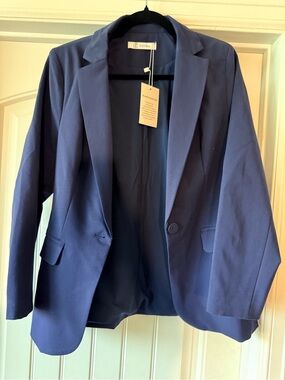 Navy Single-Button Women’s Blazer